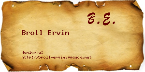 Broll Ervin névjegykártya